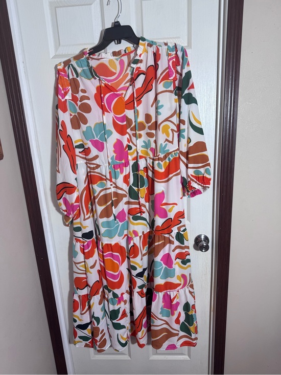Dresses & Skirts - Multicolor Floral Tiered Midi Dress - Women's